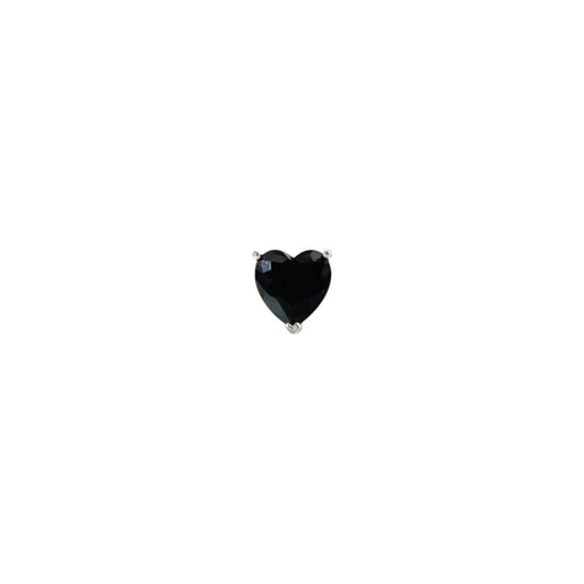 Scandal Kiss Black Heart ScanJewel featuring a faceted black heart-shaped stone set in polished 925 Sterling Silver.