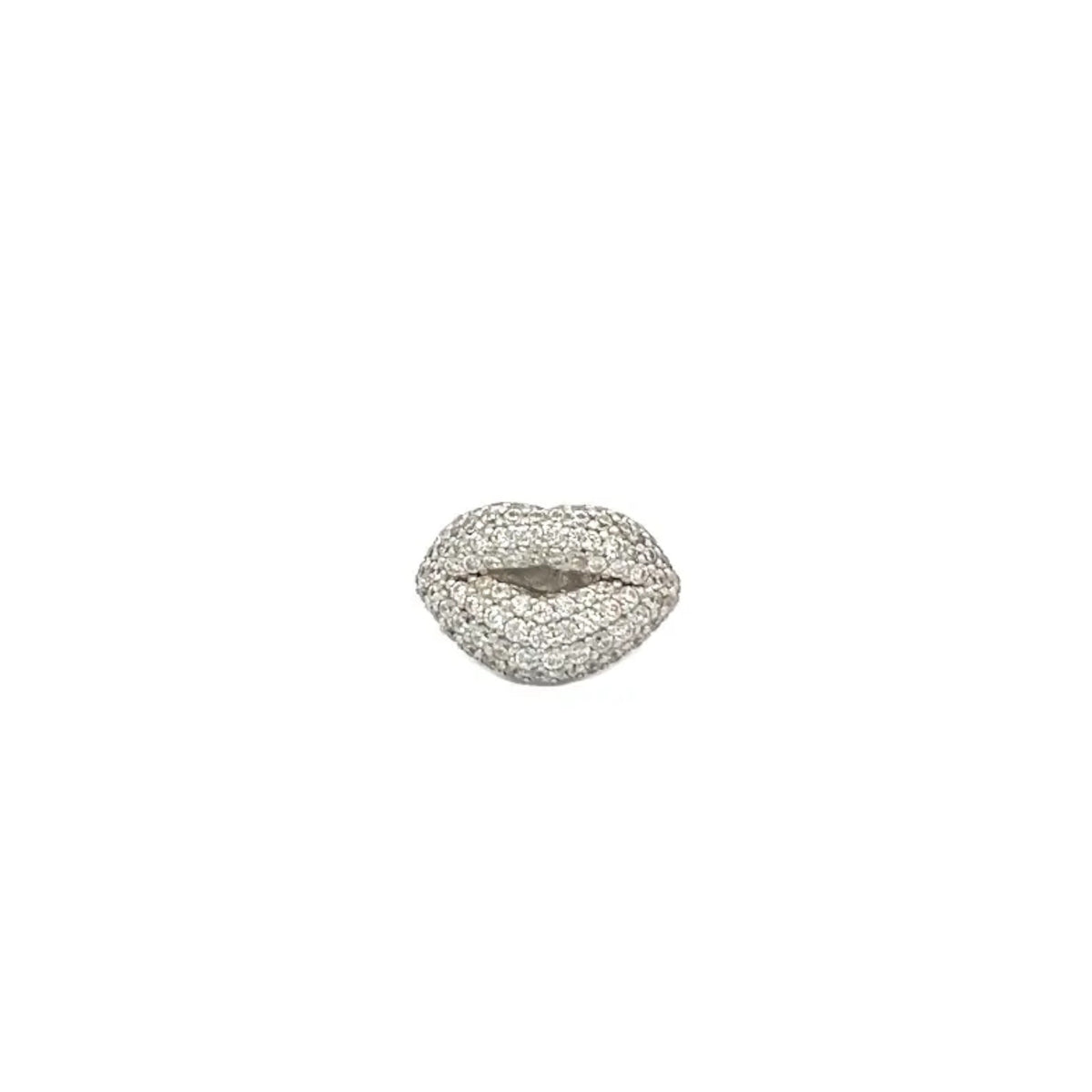 Scandal Kiss Diamanté Dazzle Lips ScanJewel featuring sparkling white crystals in a playful lip-shaped design.