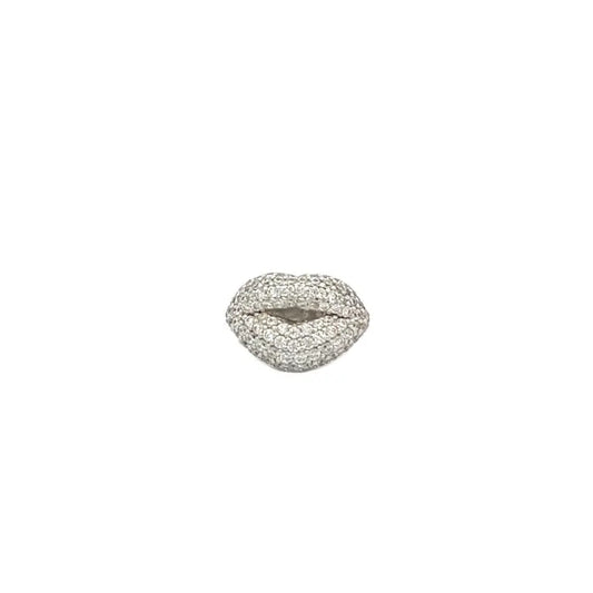 Scandal Kiss Diamanté Dazzle Lips ScanJewel featuring sparkling white crystals in a playful lip-shaped design.