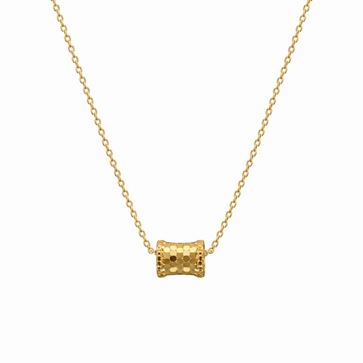 Gold Textured Necklace with a sculpted textured centre detail
