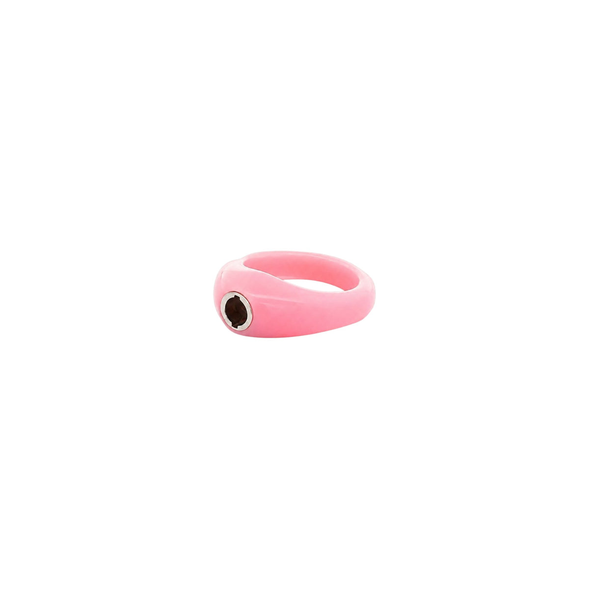 Scandal Kiss glossy pink resin ring base with a central slot for interchangeable ScanJewels