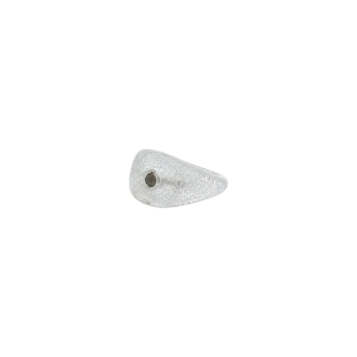 Scandal Kiss silver glitter resin ring base with a central slot for interchangeable ScanJewels
