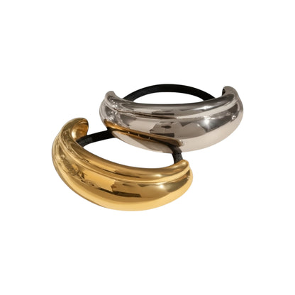 Sculpt hair tie with gold metal detail on elastic band