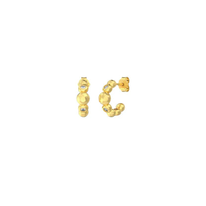 Shimmer Textured Earrings Gold Earrings