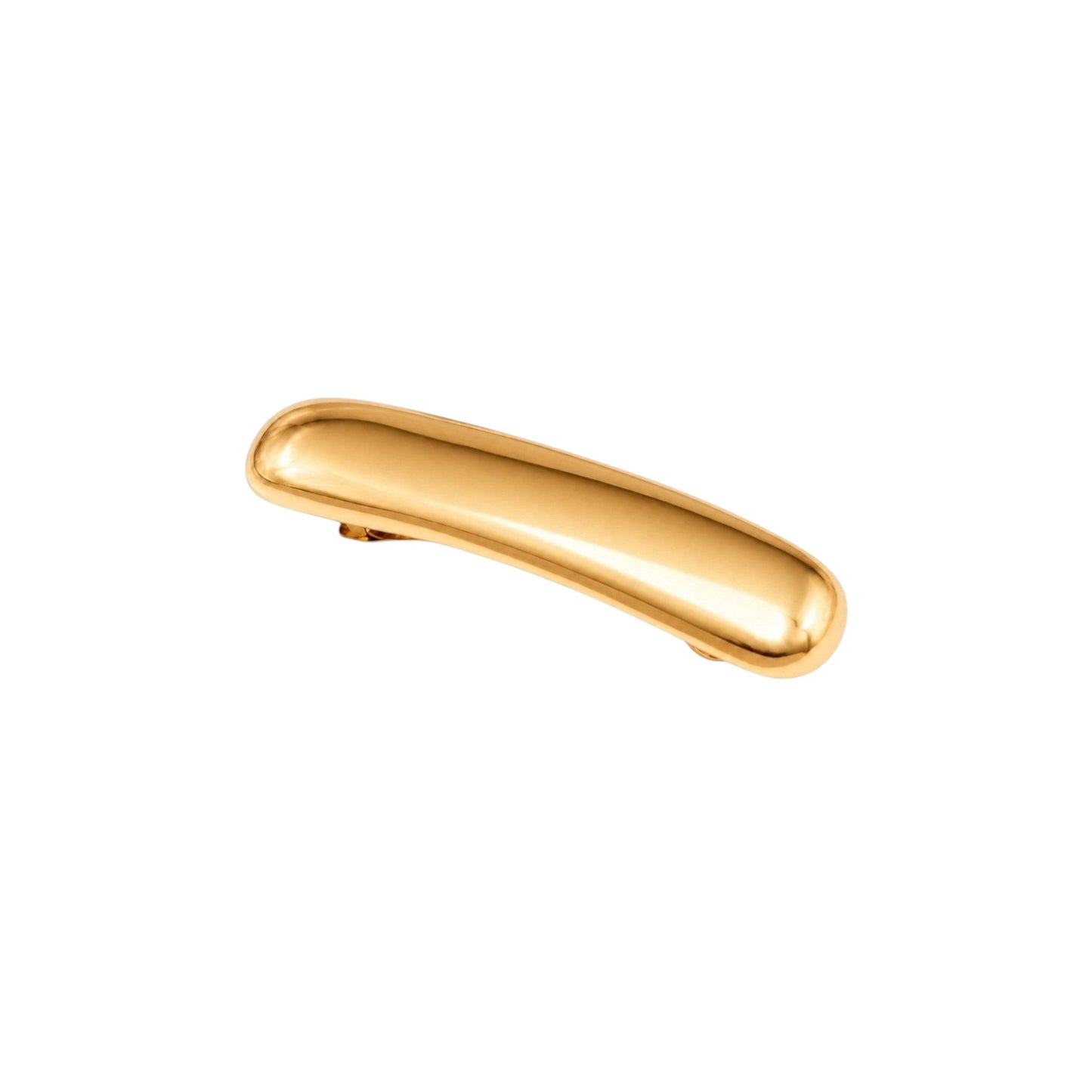 Small Gold Sleek Curve Hair Clip in 18ct Gold plated Stainless Steel with a smooth polished design