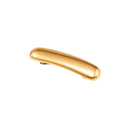 Small Gold Sleek Curve Hair Clip in 18ct Gold plated Stainless Steel with a smooth polished design