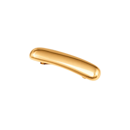 Small Gold Sleek Curve Hair Clip in 18ct Gold plated Stainless Steel with a smooth polished design