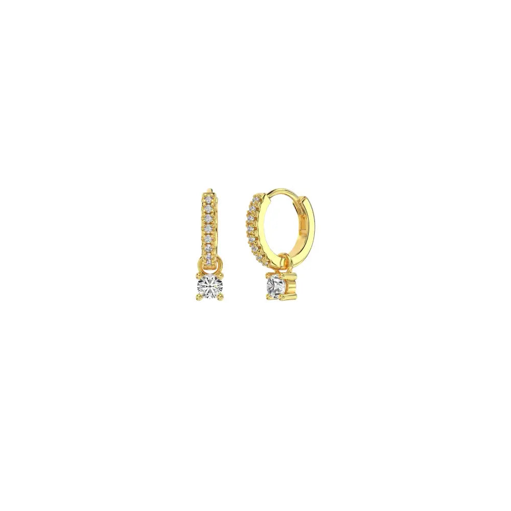 Sparkle Charm Huggie Earrings Gold Earrings