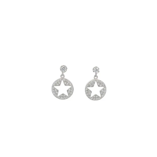Sparkling Star Silver Earrings Earrings