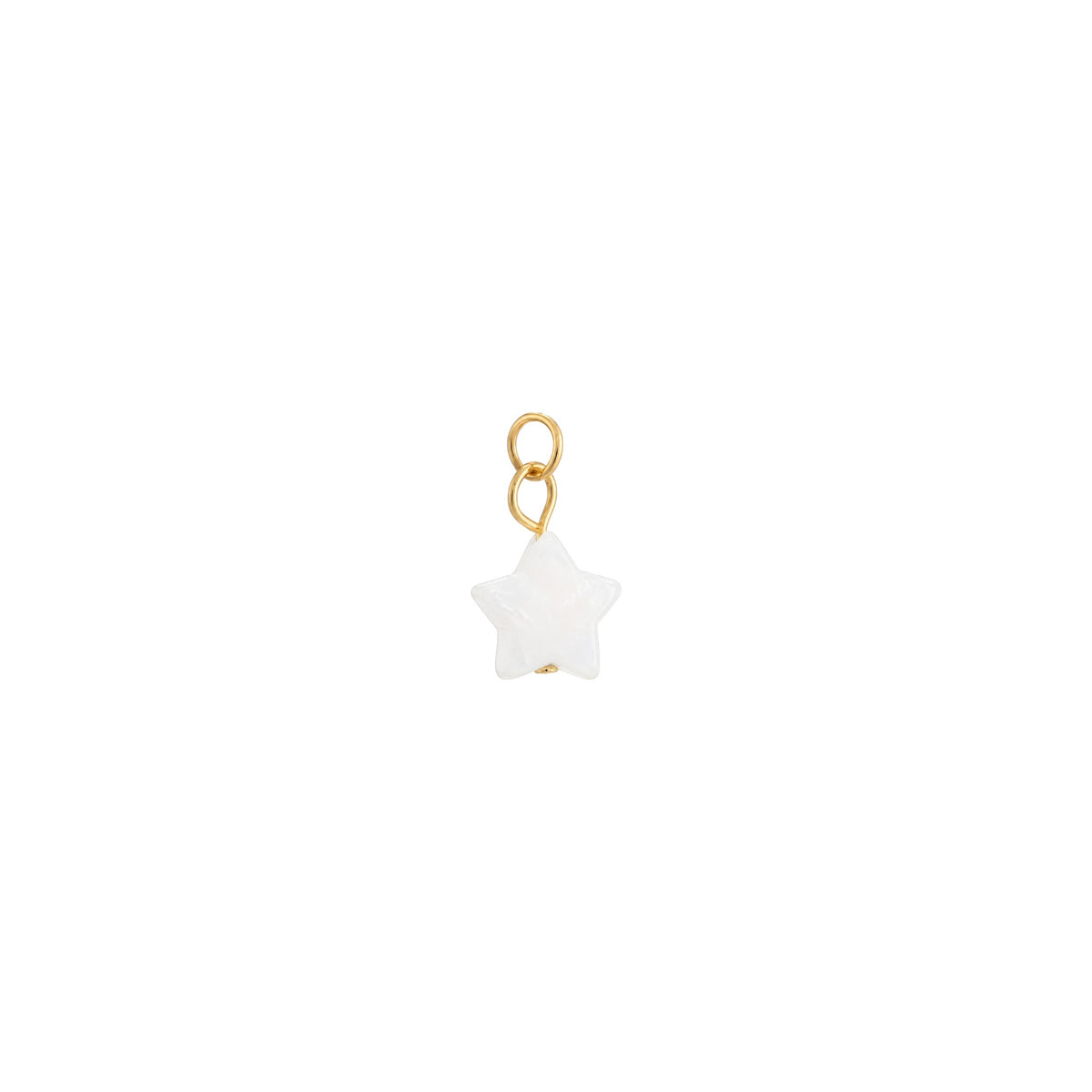White Star Charm with polished 18ct Gold plated Stainless Steel detailing