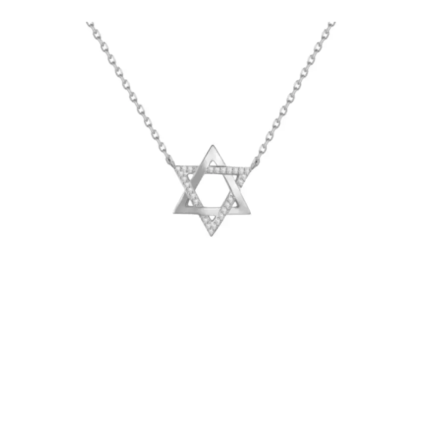 Star of David Pavé Pendant Necklace Silver Necklaces
