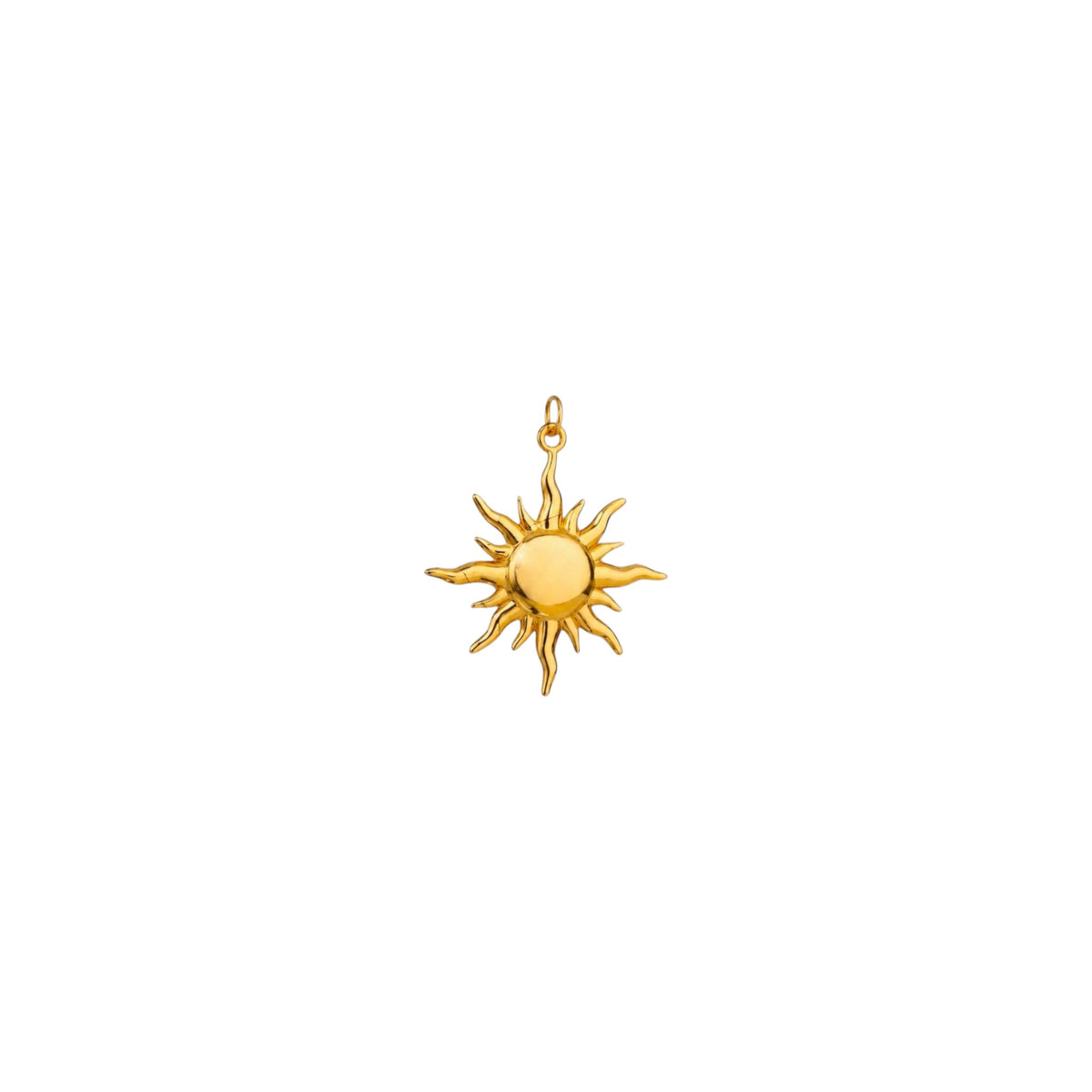 Scandal Kiss Sun Charm in 18ct Gold plated stainless steel with sculptural rays and polished centre