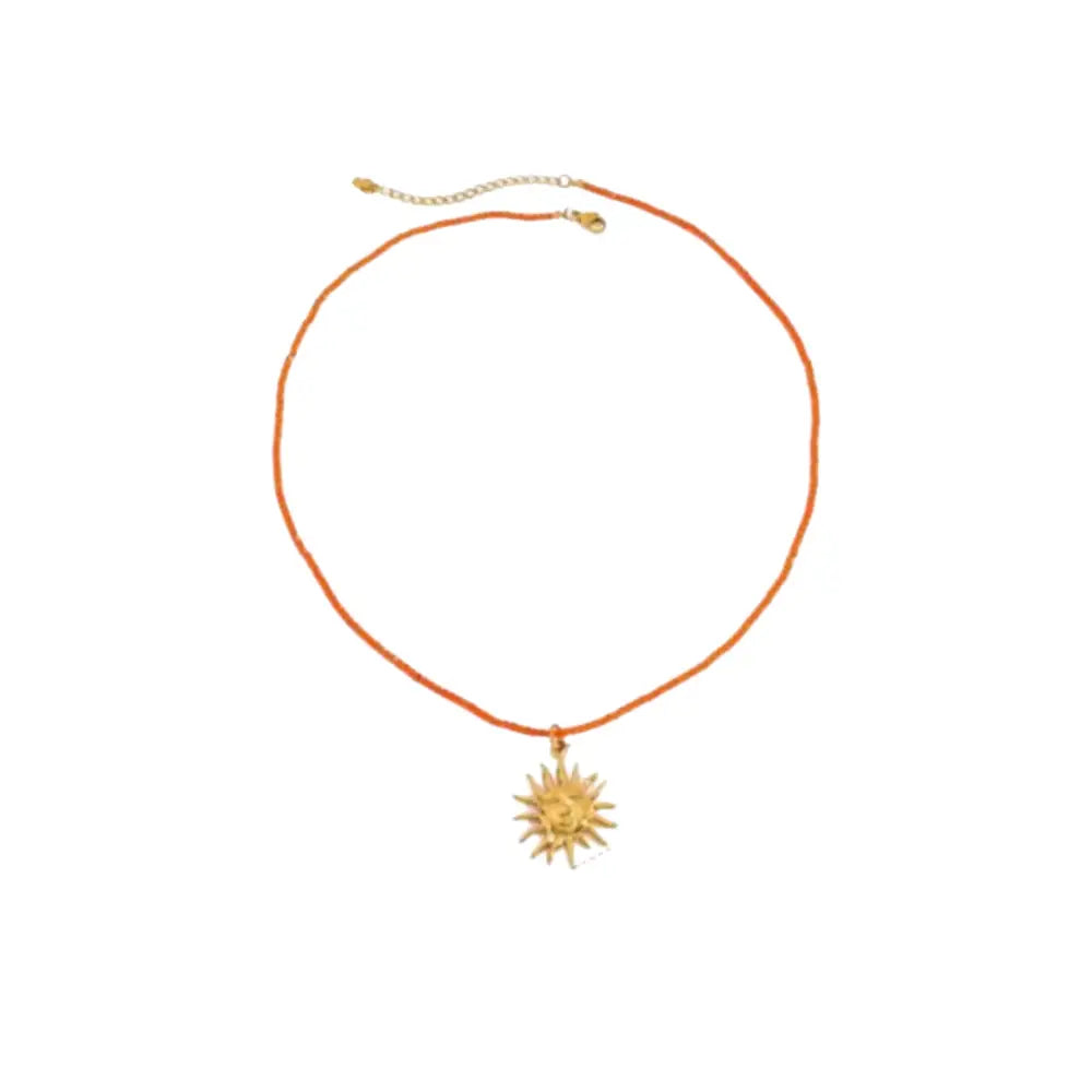Sunbeam Charm Necklace Orange Necklaces