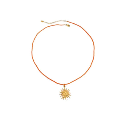 Sunbeam Charm Necklace Orange Necklaces