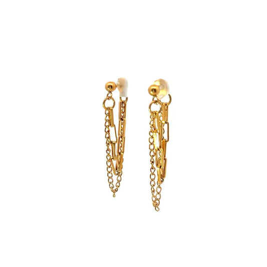 Trendy Chain Drop Earrings Gold Earrings