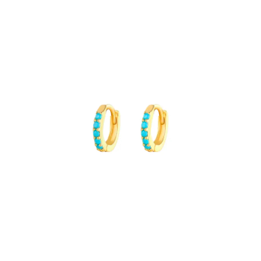 Turquoise Huggies Earrings