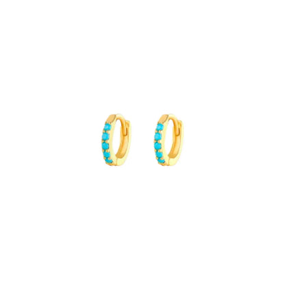 Turquoise Huggies Earrings