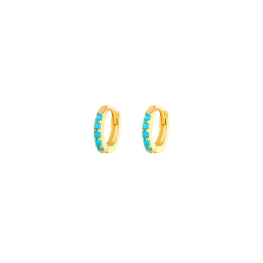 Turquoise Huggies Earrings