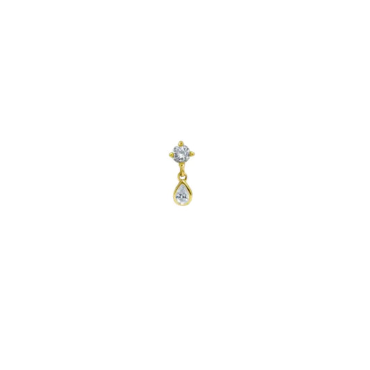 Twin Drop Stud Helix Friendly Earrings