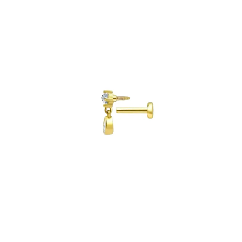 Twin Drop Stud Helix Friendly Earrings