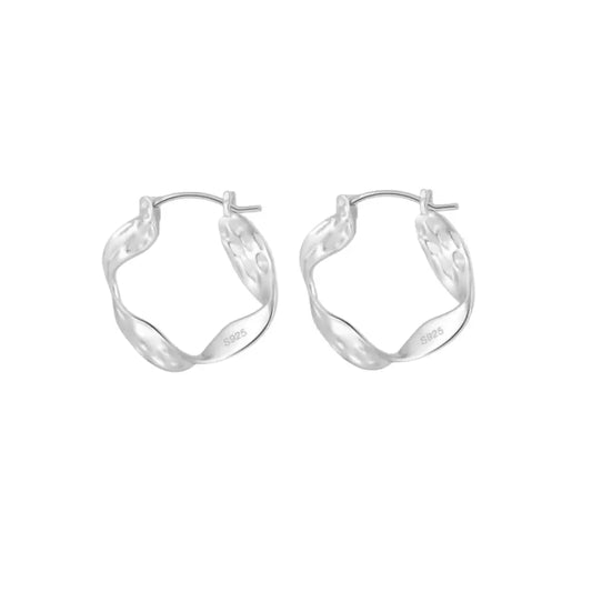 Twist Hoop Earrings Silver Earrings
