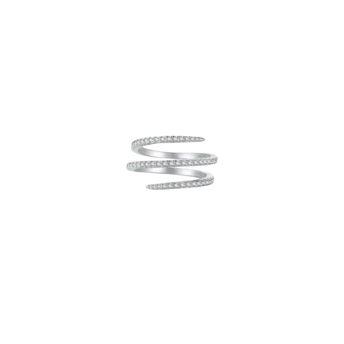 Twist Pavé Ring Silver Rings