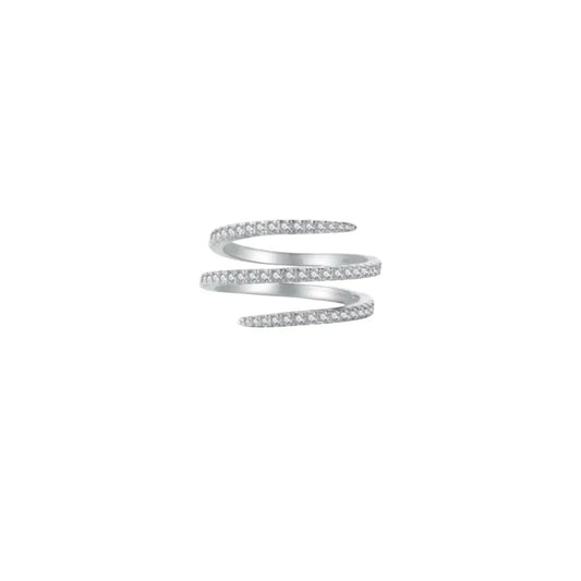 Twist Pavé Ring Silver Rings