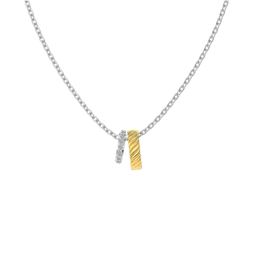 Two Tone Pavé Duo Necklace Necklaces
