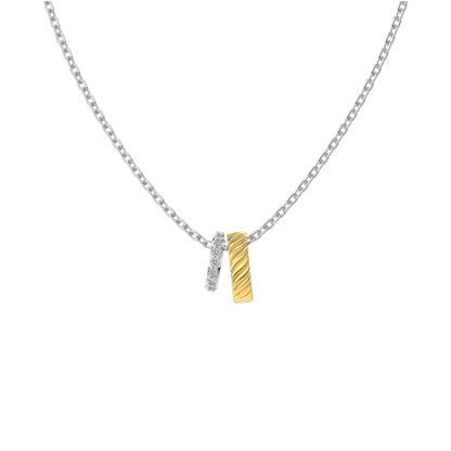 Two Tone Pavé Duo Necklace Necklaces