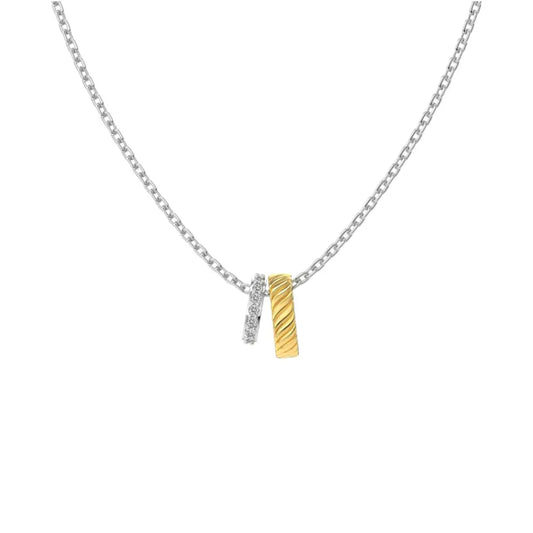 Two Tone Pavé Duo Necklace Necklaces