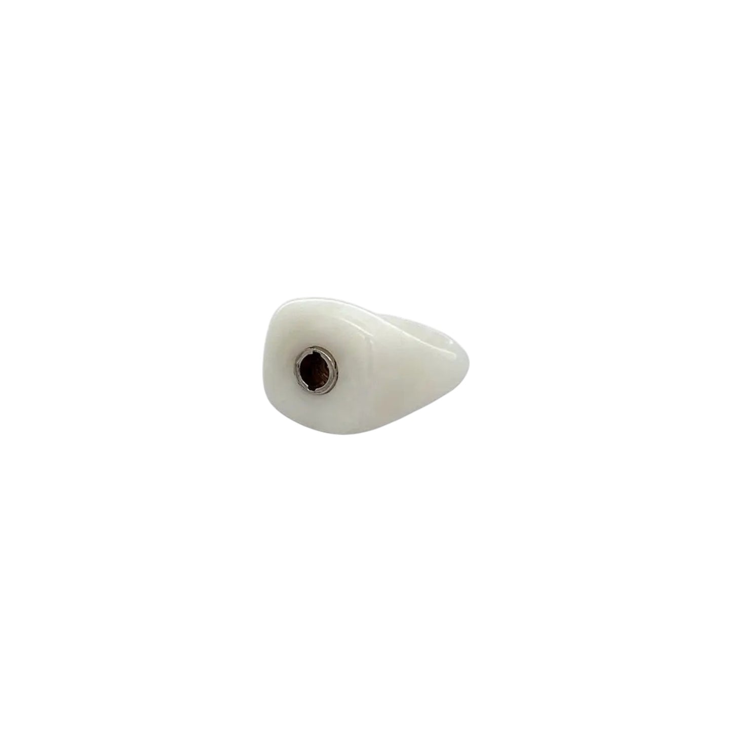 White marble resin ring base designed for interchangeable ScanJewels with a glossy finish